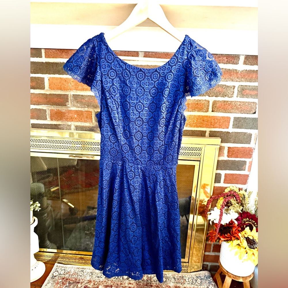 Miami Blue Lace Mini Dress